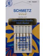 Schmetz gold 75 titanium borduurnaalden, 5 st