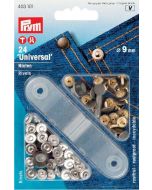 Siernieten 9 mm zilver, 24 stuks Prym