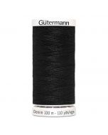 Gütermann jeansgaren 100 m, kleur 1000 zwart