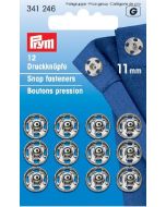 Drukkers 11 mm zilver, 12 stuks Prym